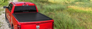 red pick up tailgate